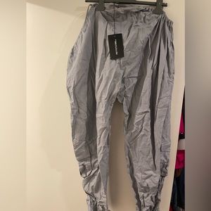 Grey parachute pants